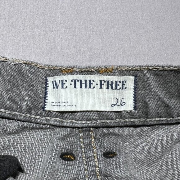 We The Free Lucky You Mid Rise Barrel Jeans Womens 26 Gray High Rise Pants - Picture 7 of 16